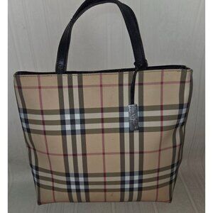 BURBERRY Nova Check Hand Bag Zippered